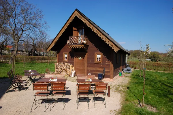 Casa de madeira na colônia russa Alexandrowka, Potsdam Alemanha — Fotografia de Stock