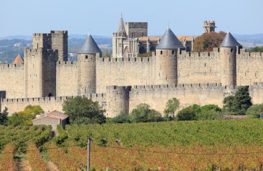 View of the old town Carcassonne, Southern France clipart
