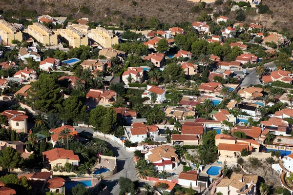 Vista aérea de um bairro residencial no sul da Espanha — Fotografia de Stock