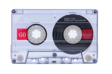 Audio cassette isolated on white background clipart