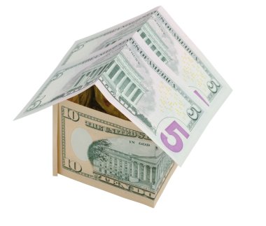 House made of dollar bills clipart