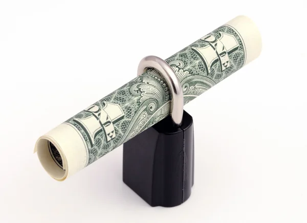 Uzamčené dolar bankovka — Stock fotografie