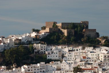 Spanish town Salobrena with moorish castle clipart