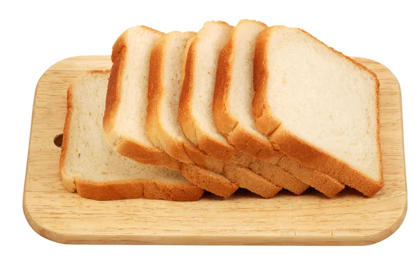 Pão torrado em uma placa de corte — Fotografia de Stock