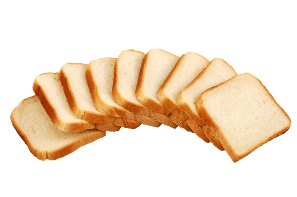 白上孤立的吐司面包 — 图库照片