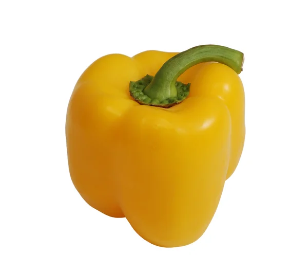 Gele peper close-up geïsoleerd met uitknippad — Stockfoto