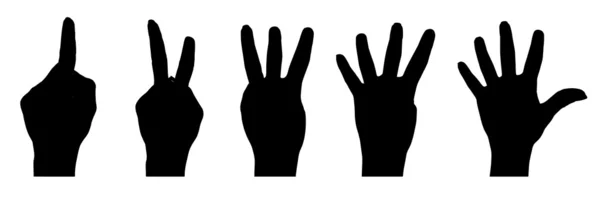 Počítání ruce silueta — Stock fotografie