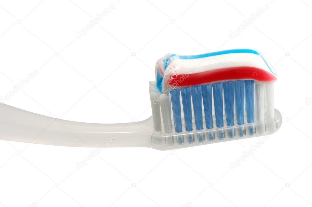 toothbrush with toothpaste