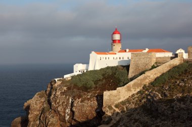 Lighthouse at Cape St. Vincent in Algarve, Portugal clipart