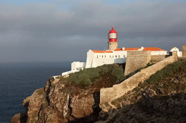 Leuchtturm am cape st. vincent an der algarve, portugal — Stockfoto