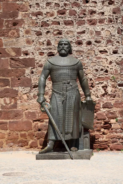 Statua del cavaliere al castello di Silves, Algarve Portogallo — Foto Stock