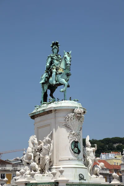 Jose Kral ben Lisbon'da Praça comercio adlı heykeli — Stok fotoğraf