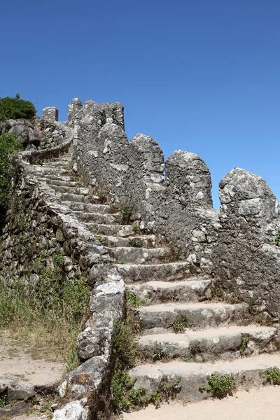 Antigua muralla en el Castillo de los Moros, Sintra Portugal — Foto de Stock