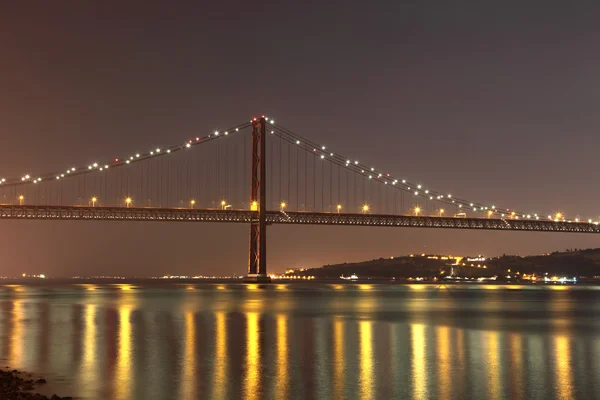 Мост 25 de Abril - подвесной мост в Лиссабоне — стоковое фото