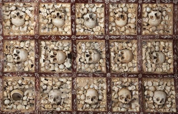 Ściana z ludzkich kości — Zdjęcie stockowe