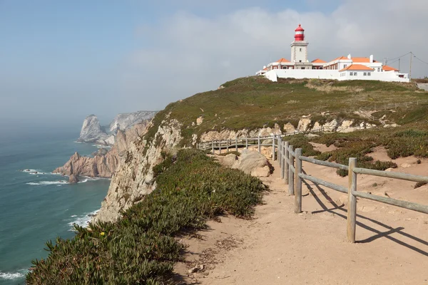 Cabo da roca Portekiz Atlantik Sahili deniz feneri — Stok fotoğraf