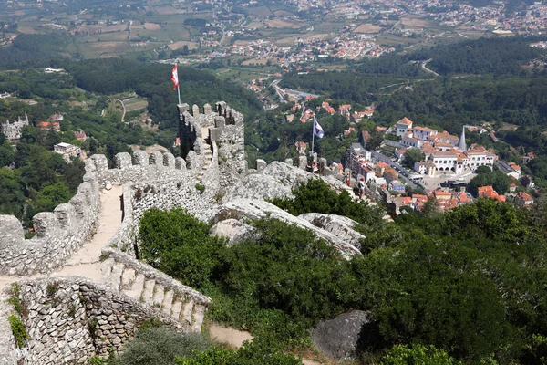Zamek Maurów (castelo dos mouros) w sintra, Portugalia — Zdjęcie stockowe