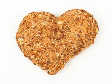 Heart shaped wholemeal bun clipart