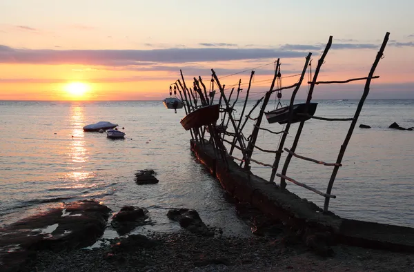 克罗地亚亚得里亚海的日落 — 图库照片