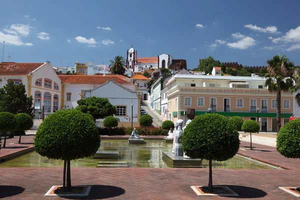 Vierkant in oude stad silves, algarve portugal — Stockfoto