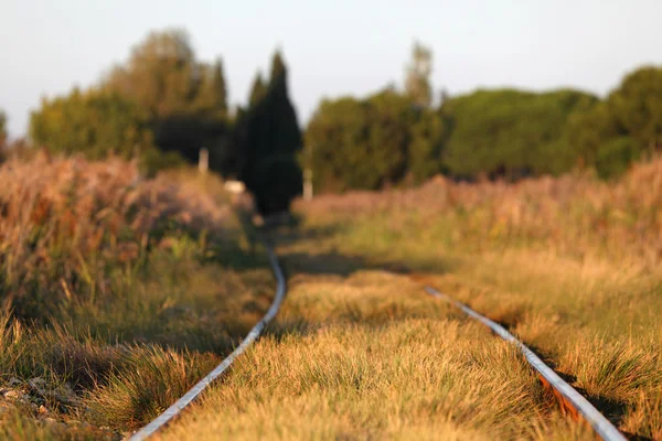 stock image Railway track. Shallow depth of field.