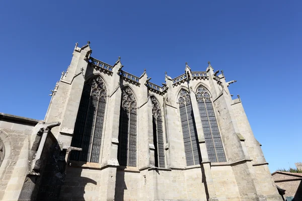Die mittelalterliche Kathedrale von carcassonne südfrankreich — Stockfoto