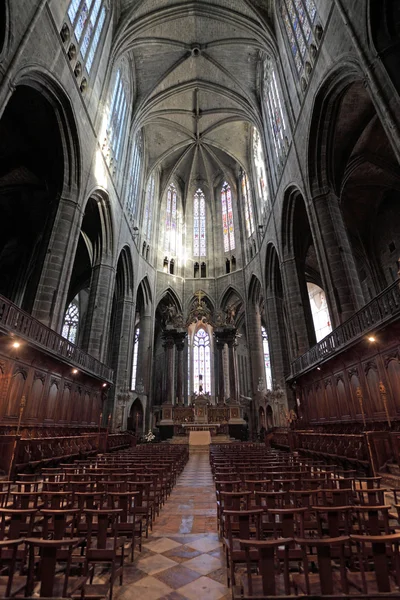Interoir antik katedral Narbonne, Fransa — Stok fotoğraf