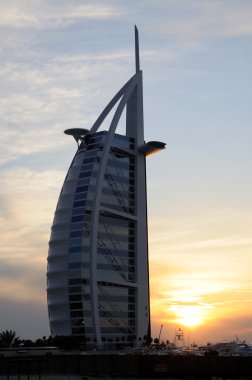 Hotel Burj Al Arab in Dubai, United Arab Emirates clipart