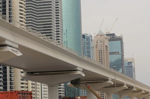 두바이에서 레드 라인 지하철 건설 — 스톡 사진