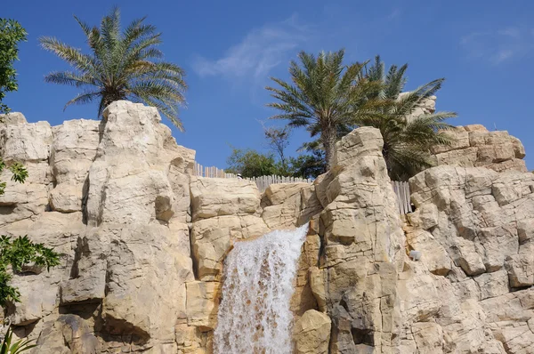 Waterfall at Wild Wadi Park in Dubai, United Arab Emirates — Stok fotoğraf