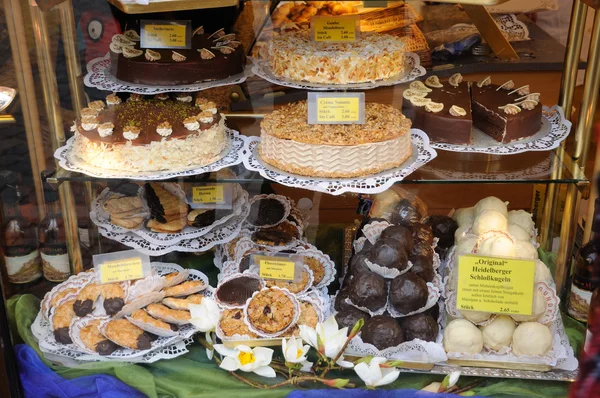 Süßigkeiten in der Konditorei in heidelberg — Stockfoto