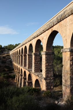 Ancient roman aqueduct in Tarragona, Spain clipart