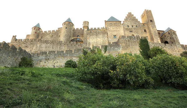 Befäst mur av den medeltida staden carcassonne i Frankrike — Stockfoto