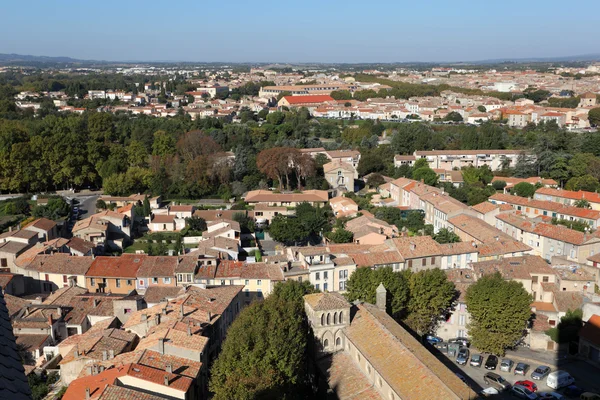Pohled přes město carcassonne, Francie — Stock fotografie