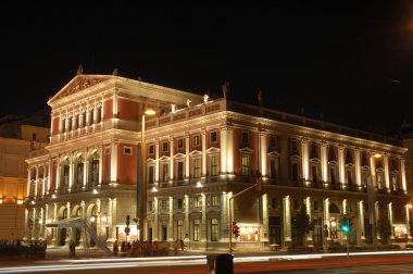 The Musikverein at Night in Vienna, Austria clipart