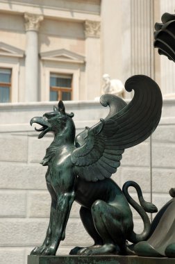 Statue of a Gryphon clipart