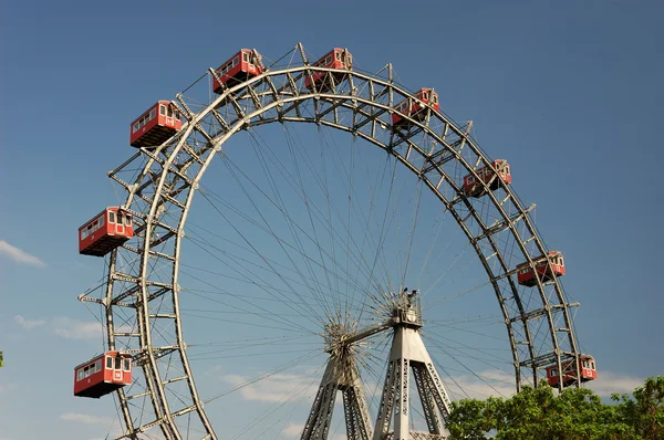 O Prater - roda gigante velha em Viena Áustria . — Fotografia de Stock