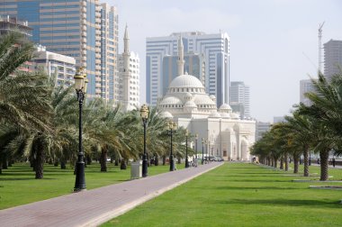 Al Noor Mosque in Sharjah City clipart