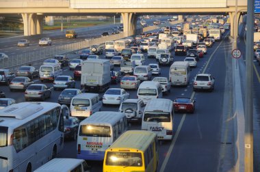 Traffic Jam at Sheikh Zayed Road in Dubai clipart