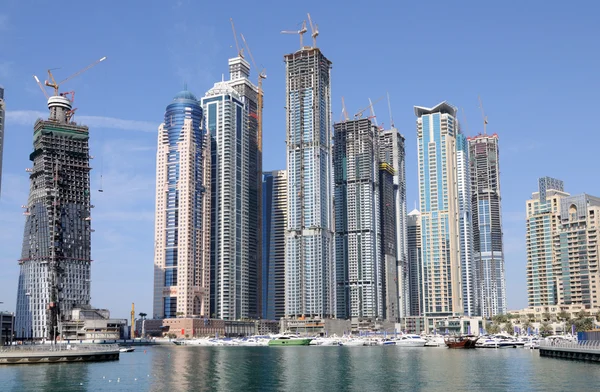 Dubai marina construction, dubai vereinigte arabische emirate — Stockfoto