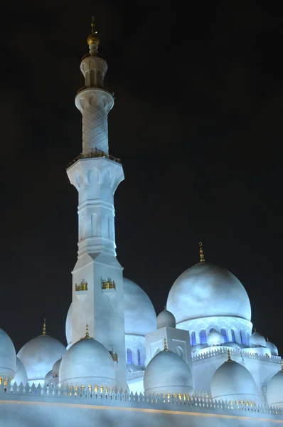 Sheikh zayed Camisi, gece. Abu dhabi, Birleşik Arap Emirlikleri — Stok fotoğraf