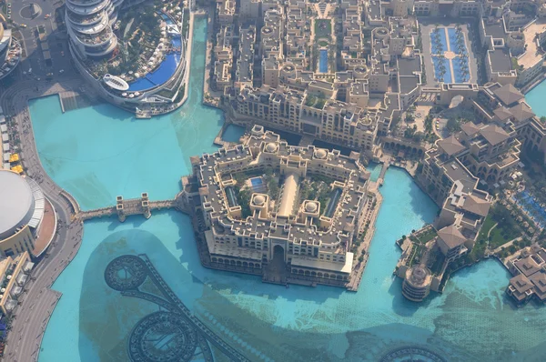 Luchtfoto van downtown burj khalifa, dubai — Stockfoto