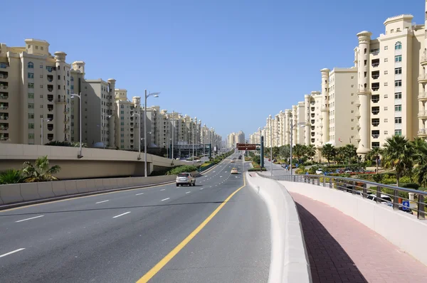 Budovy byty pobřeží na palm jumeirah, Dubaj — Stock fotografie