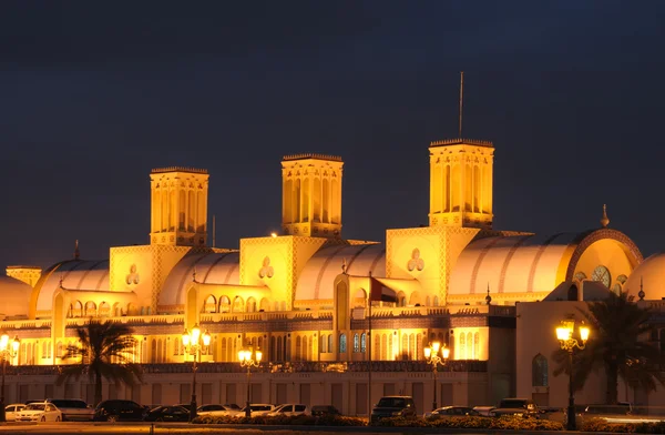 Central Souq in Sharjah City at dusk — Stock Photo, Image