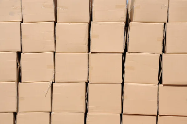 Many shipping boxes at depot — Stock Photo, Image