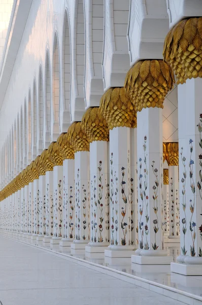 Detalhe da Mesquita Sheikh Zayed à noite, Abu Dhabi — Fotografia de Stock