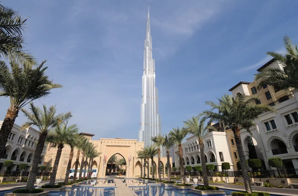 O maior arranha-céu do mundo Burj Dubai (Burj Khalifa), Dubai — Fotografia de Stock