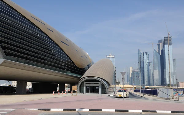 Burdž Dubaj a dubai mall, stanice metra dubai — Stock fotografie