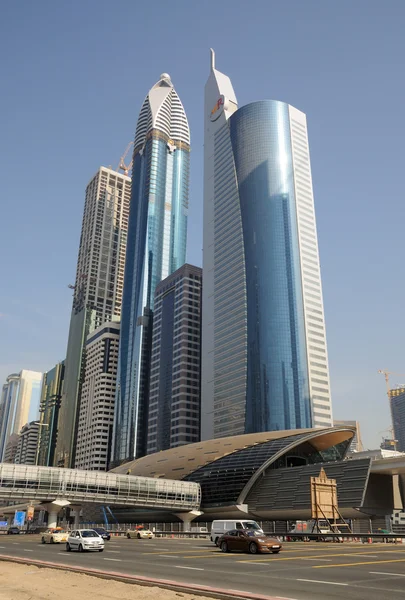 Arranha-céus em Sheikh Zayed Road, Dubai — Fotografia de Stock