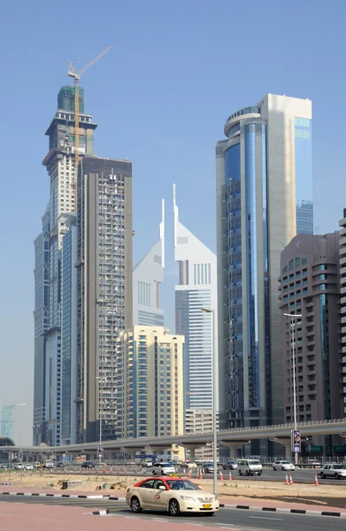 Sheikh zayed road, Dubai felhőkarcolók — Stock Fotó